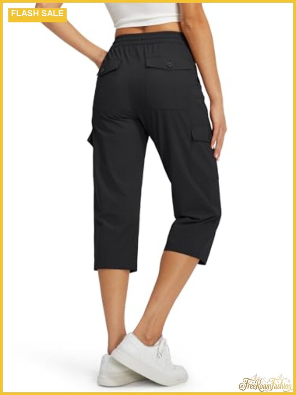 Women's Cargo Capri Pants Nylon Spandex UPF 50+ Hiking Athletic